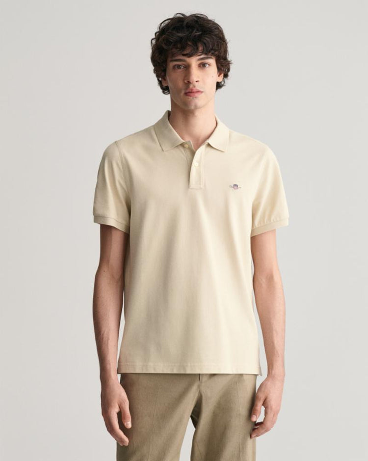 Gant Apparel Mens REG SHIELD SS PIQUE POLO 239/SILKY BEIGE