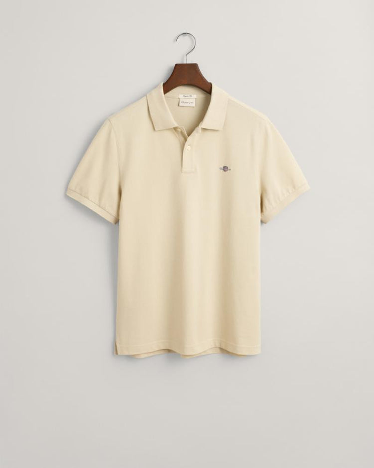 Gant Apparel Mens REG SHIELD SS PIQUE POLO 239/SILKY BEIGE