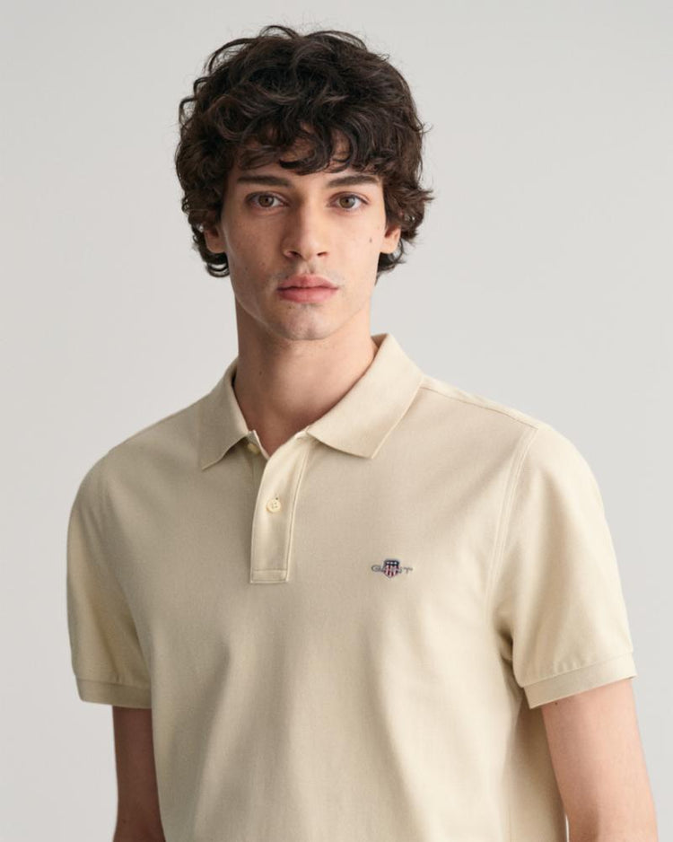 Gant Apparel Mens REG SHIELD SS PIQUE POLO 239/SILKY BEIGE