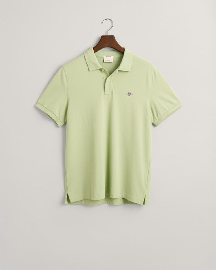 Gant Apparel Mens REG SHIELD SS PIQUE POLO 345/MILKY MATCHA
