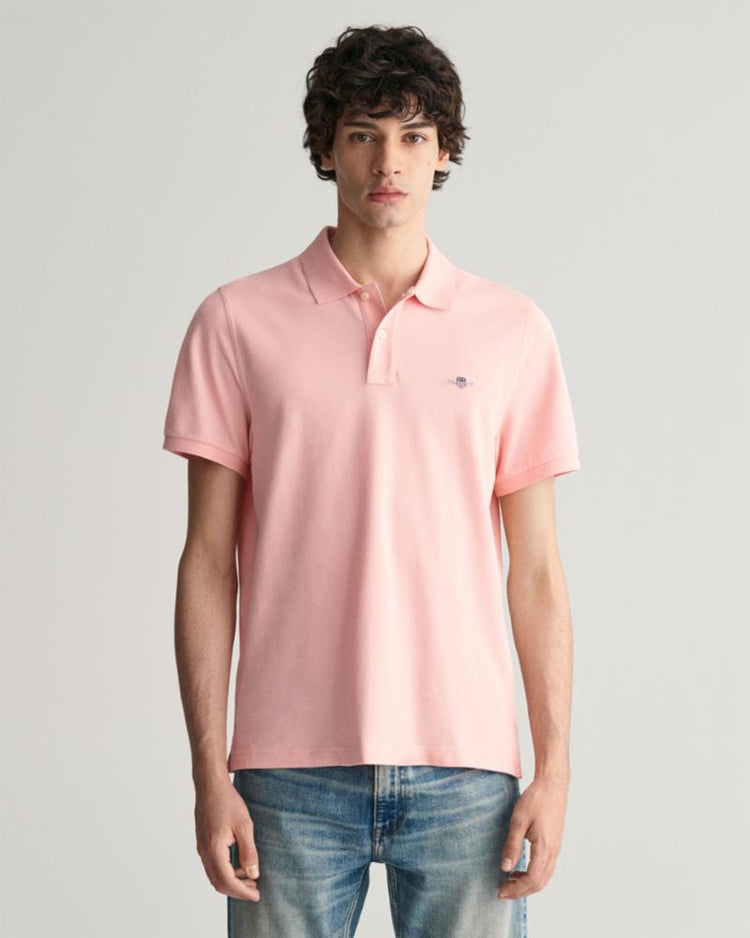 Gant Apparel Mens REG SHIELD SS PIQUE POLO 671/BUBBELGUM PINK