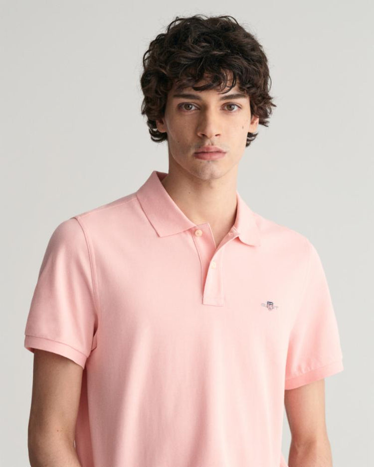 Gant Apparel Mens REG SHIELD SS PIQUE POLO 671/BUBBELGUM PINK