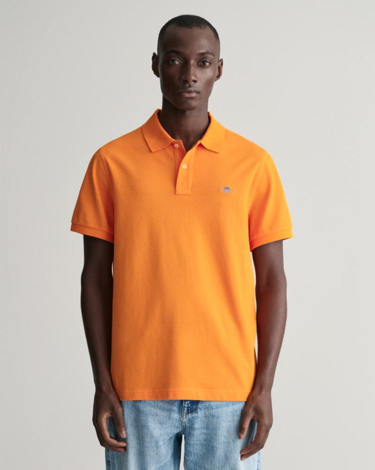 Gant Apparel Mens REG SHIELD SS PIQUE POLO 806/SWEET ORANGE