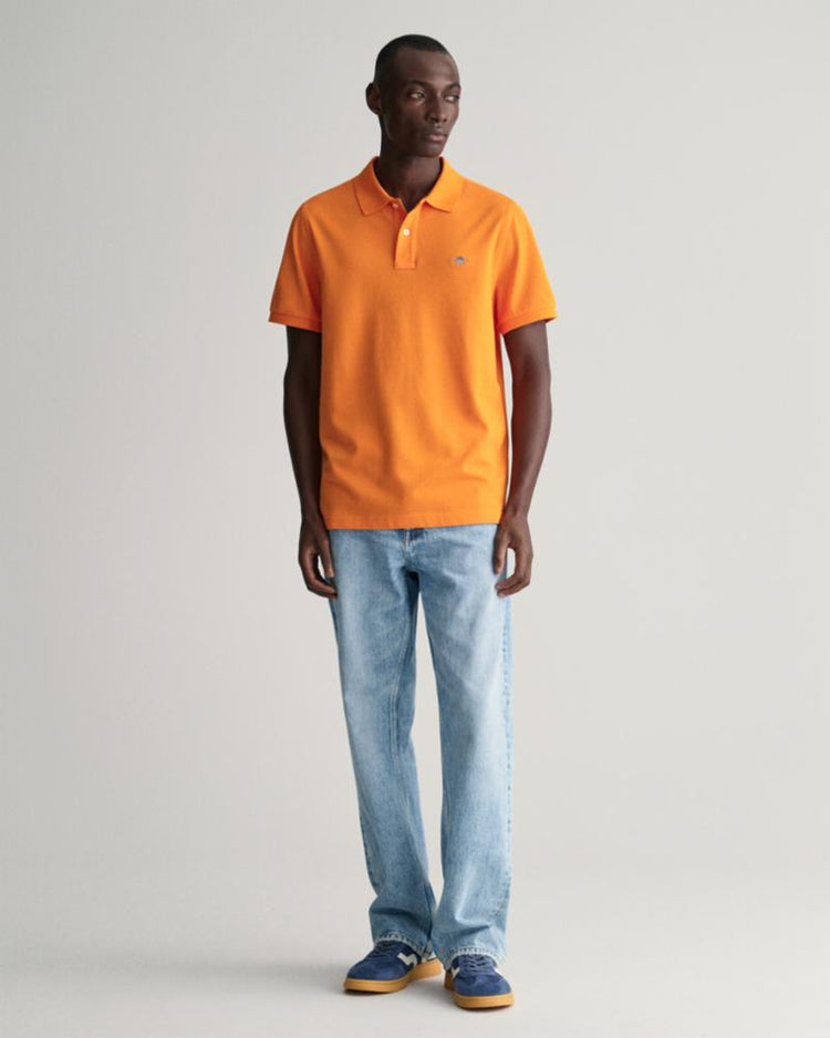 Gant Apparel Mens REG SHIELD SS PIQUE POLO 806/SWEET ORANGE