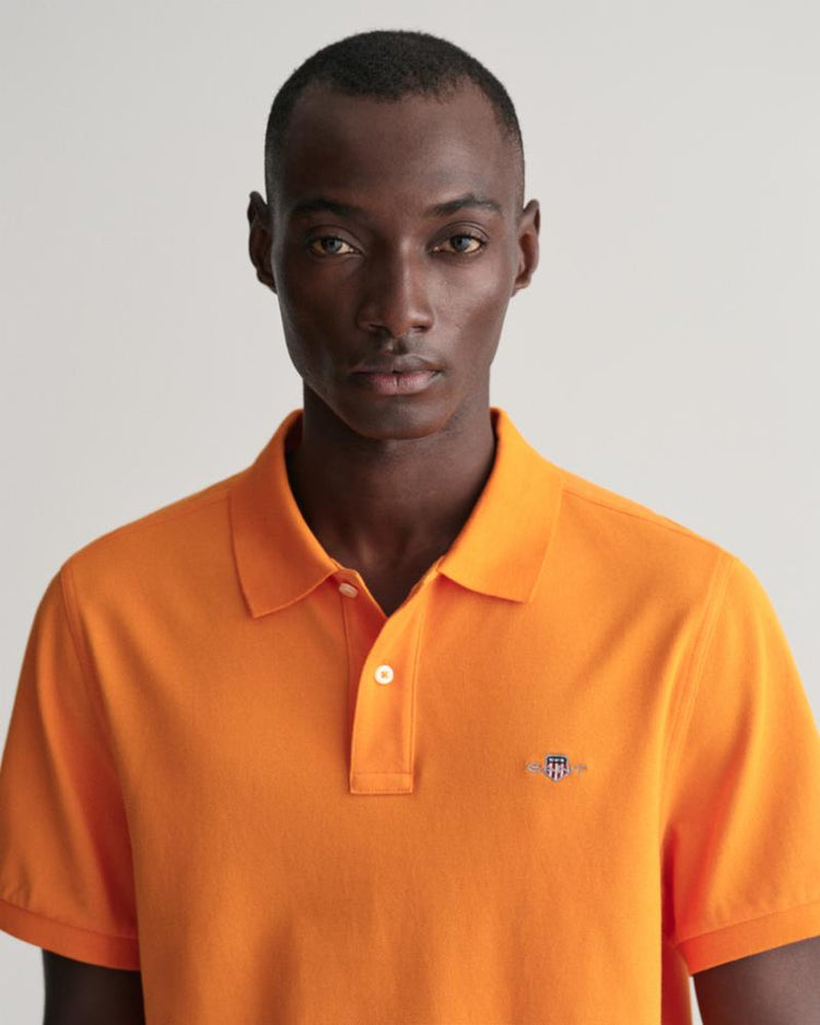 Gant Apparel Mens REG SHIELD SS PIQUE POLO 806/SWEET ORANGE
