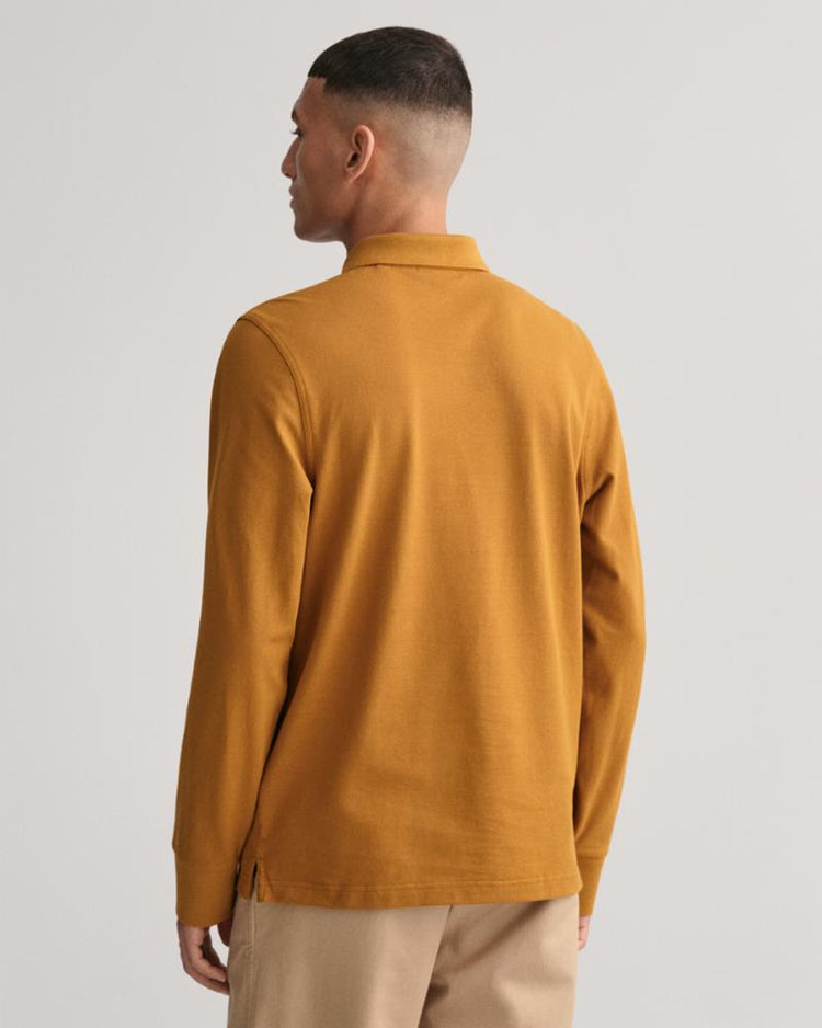 Gant Apparel Mens REG SHIELD LS PIQUE RUGGER 225/WARM BROWN