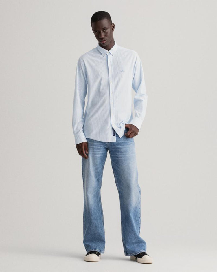 Gant Apparel Mens TP PIQUE STRIPE REG BD 468/CAPRI BLUE