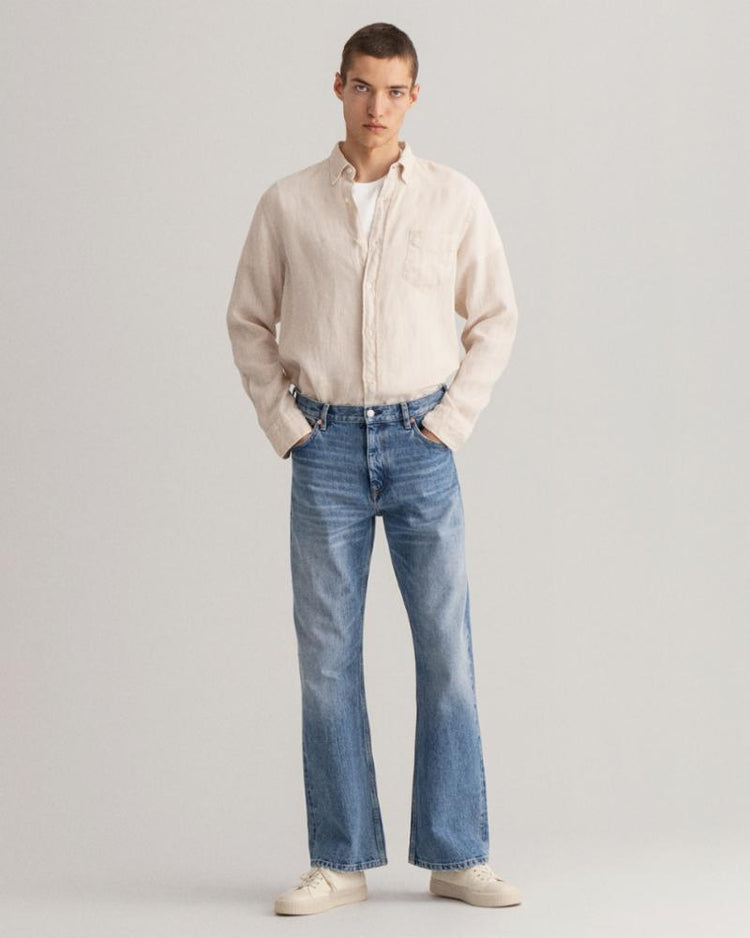 Gant Apparel Mens REG UT GMNT DYED LINEN BD 34/PUTTY