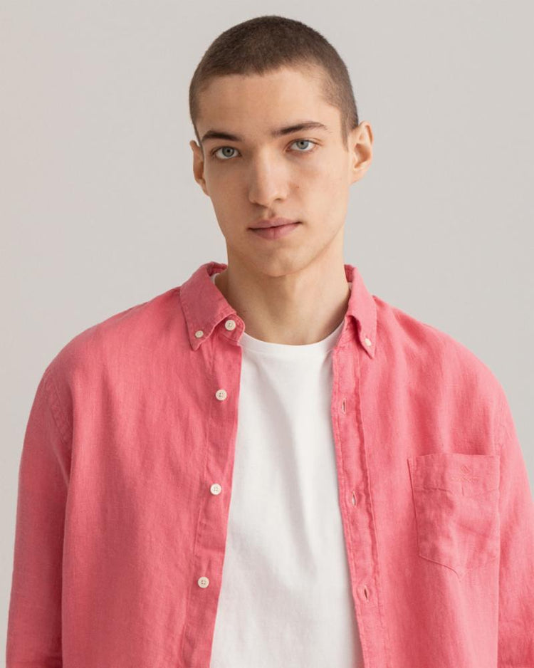 Gant Apparel Mens REG UT GMNT DYED LINEN BD 665/RAPTURE ROSE