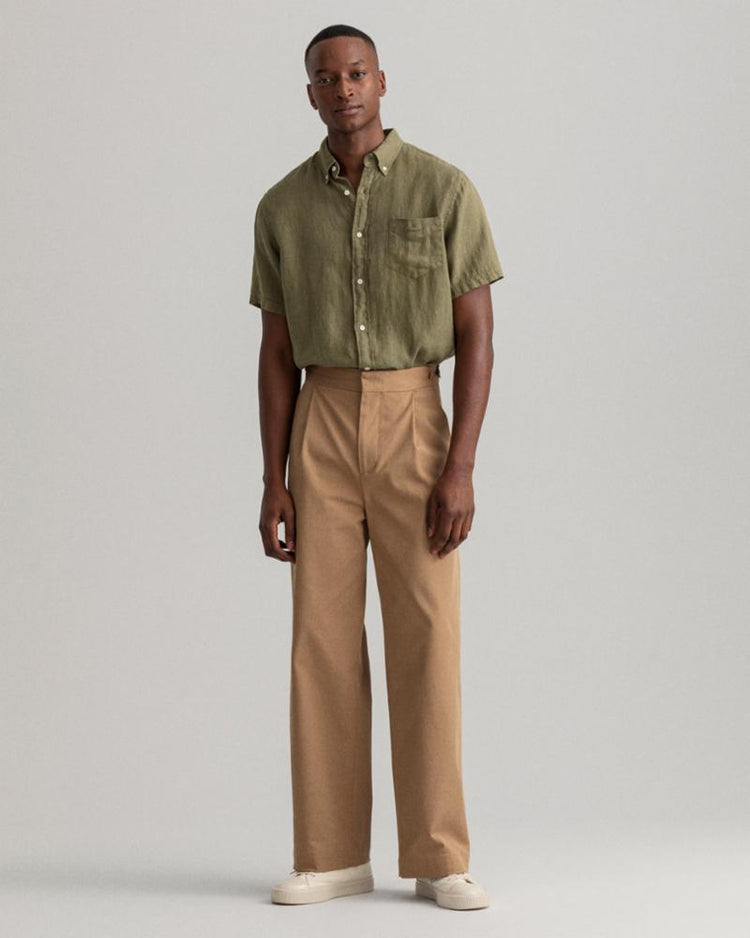 Gant Apparel Mens REG UT GMNT DYED LINEN SS BD 301/RACING GREEN