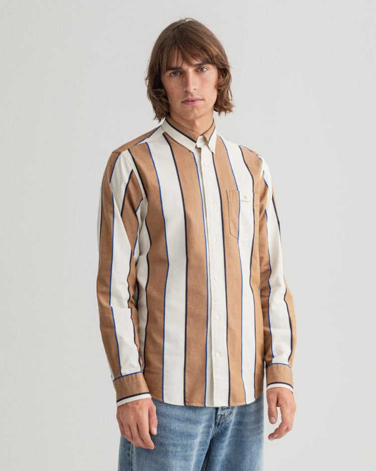 Gant Apparel Mens REG TWILL STRIPE BD 210/ROASTED WALNUT