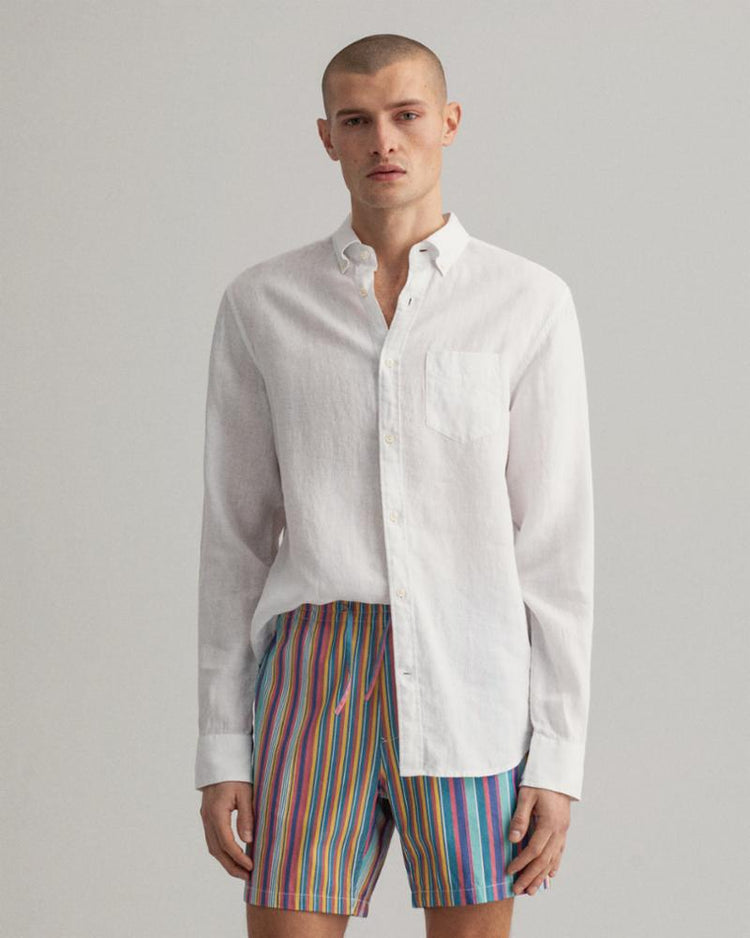Gant Apparel Mens REG LINEN SHIRT BD 110/WHITE