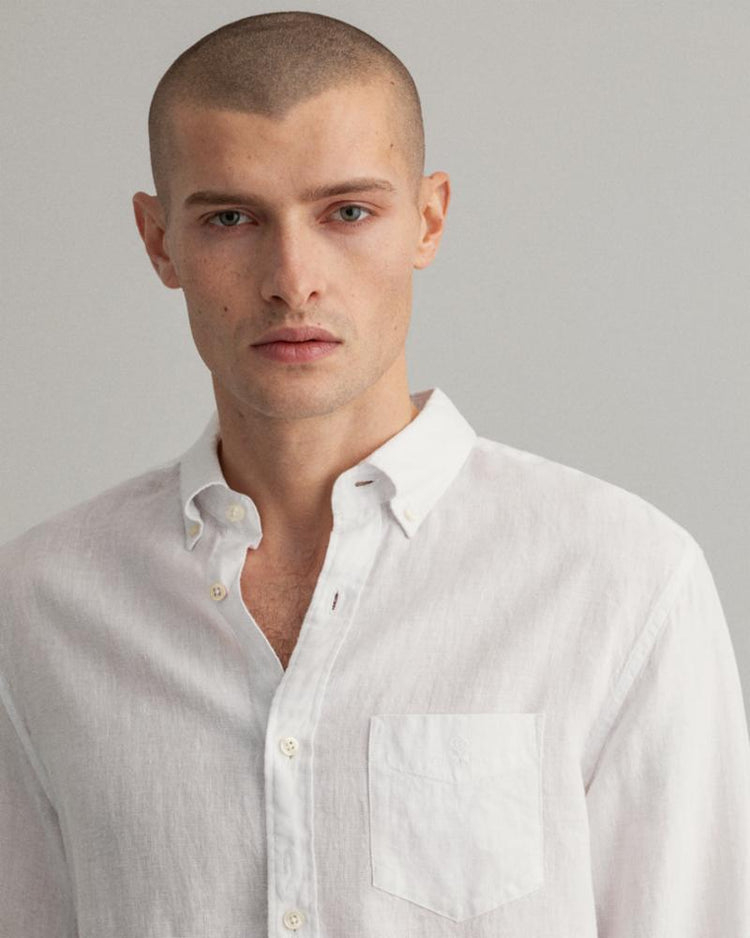 Gant Apparel Mens REG LINEN SHIRT BD 110/WHITE