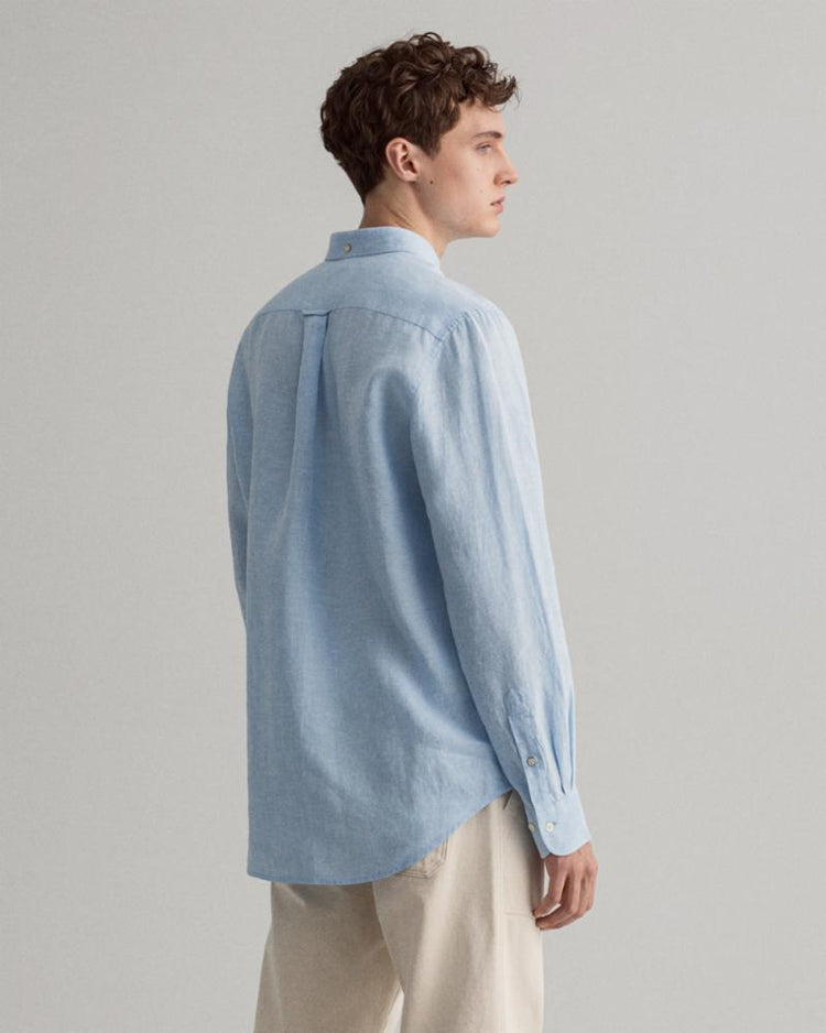 Gant Apparel Mens REG LINEN SHIRT BD 468/CAPRI BLUE