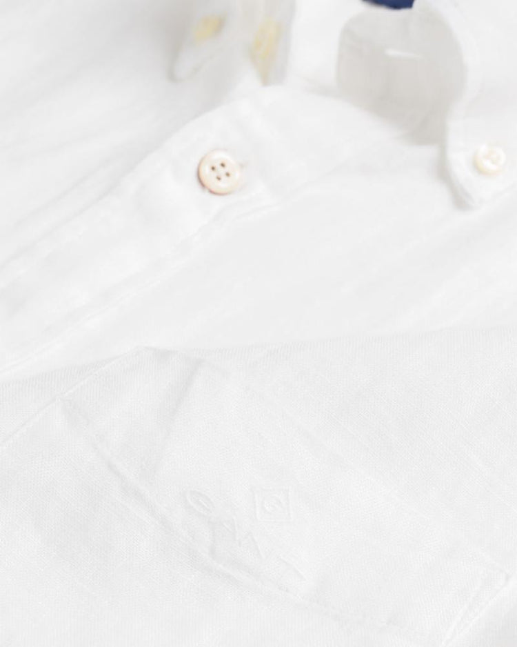 Gant Apparel Mens REG LINEN SHIRT SS BD 110/WHITE