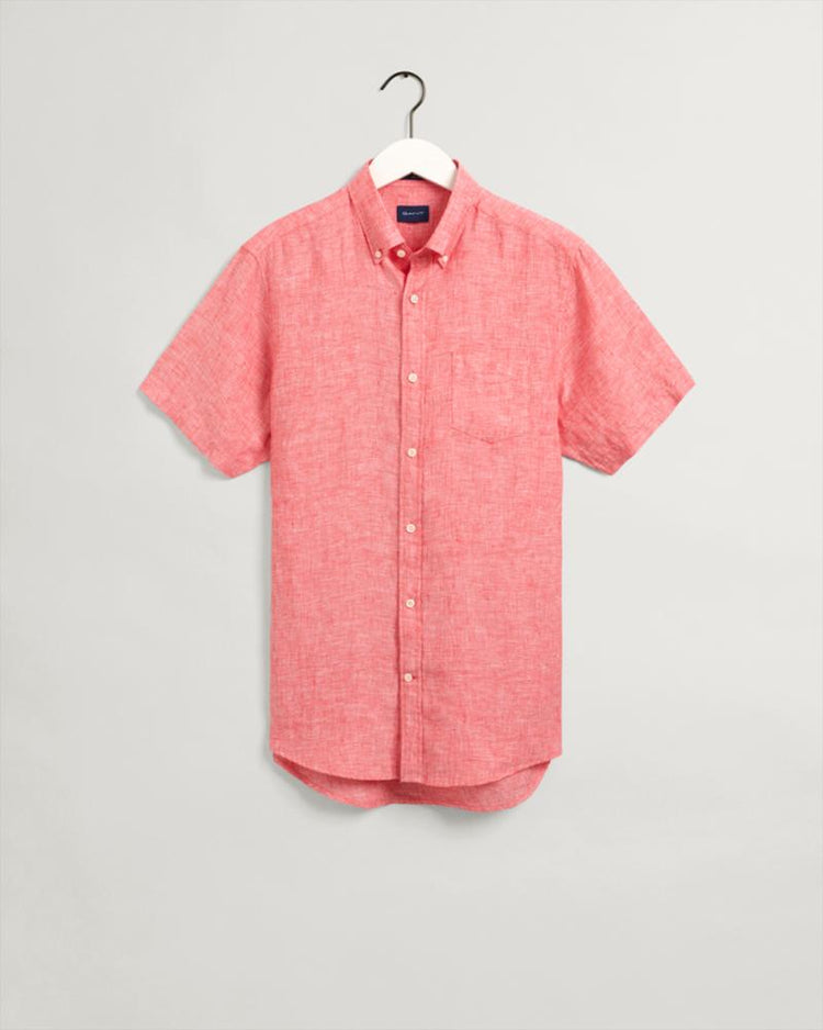 Gant Apparel Mens REG LINEN SHIRT SS BD 652/WATERMELON PINK