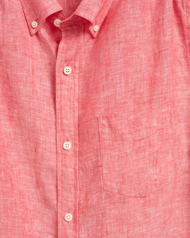 Gant Apparel Mens REG LINEN SHIRT SS BD 652/WATERMELON PINK
