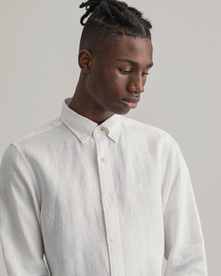 Gant Apparel Mens SLIM LINEN SHIRT BD 110/WHITE
