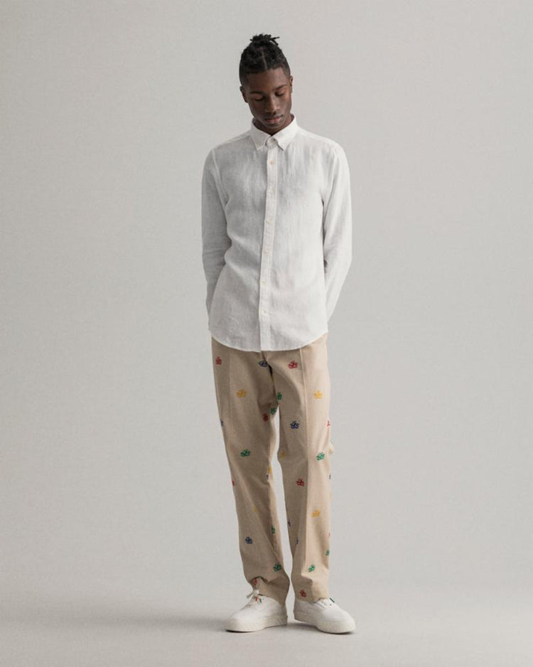 Gant Apparel Mens SLIM LINEN SHIRT BD 110/WHITE