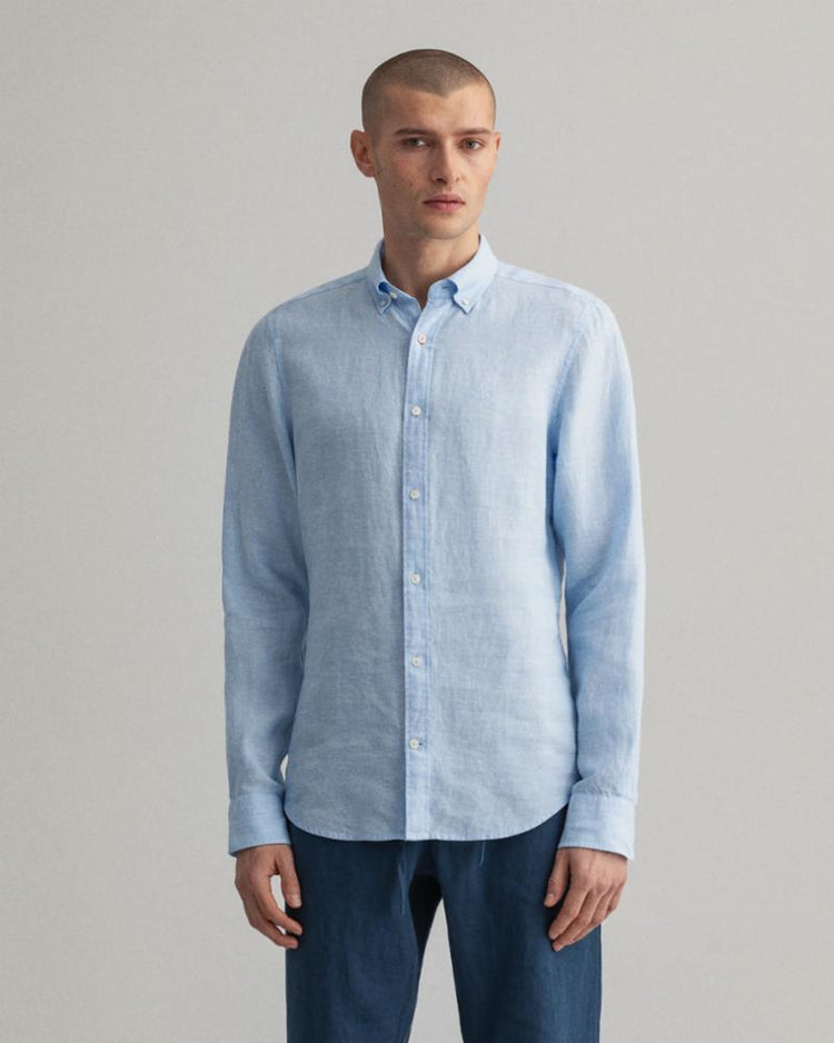 Gant Apparel Mens SLIM LINEN SHIRT BD 468/CAPRI BLUE