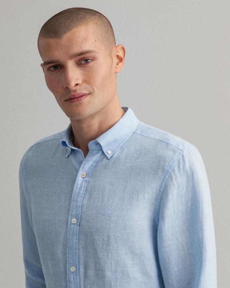 Gant Apparel Mens SLIM LINEN SHIRT BD 468/CAPRI BLUE