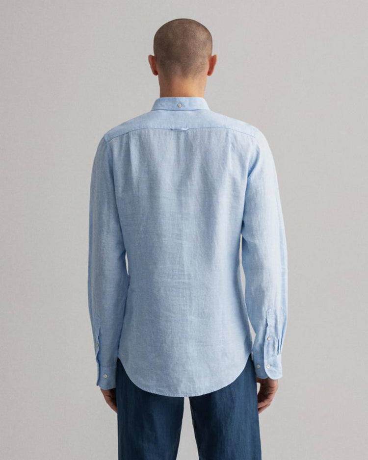 Gant Apparel Mens SLIM LINEN SHIRT BD 468/CAPRI BLUE