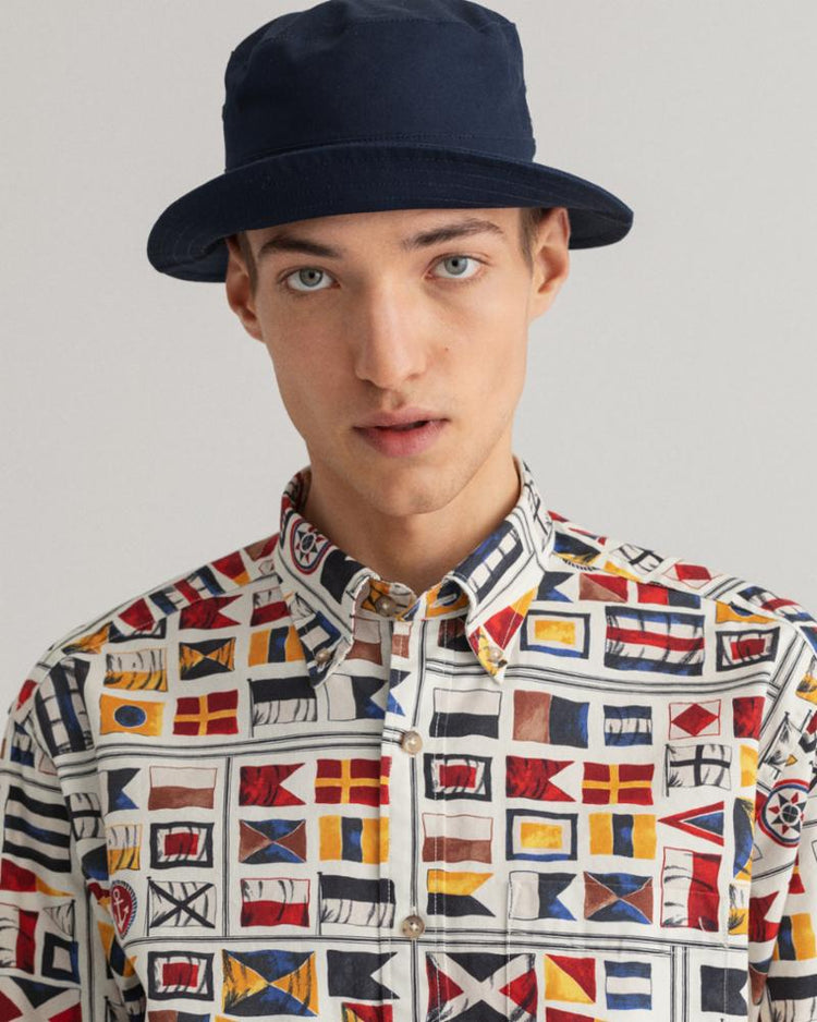 Gant Apparel Mens RW REL FLAG PRINT BD 108/CAULK WHITE