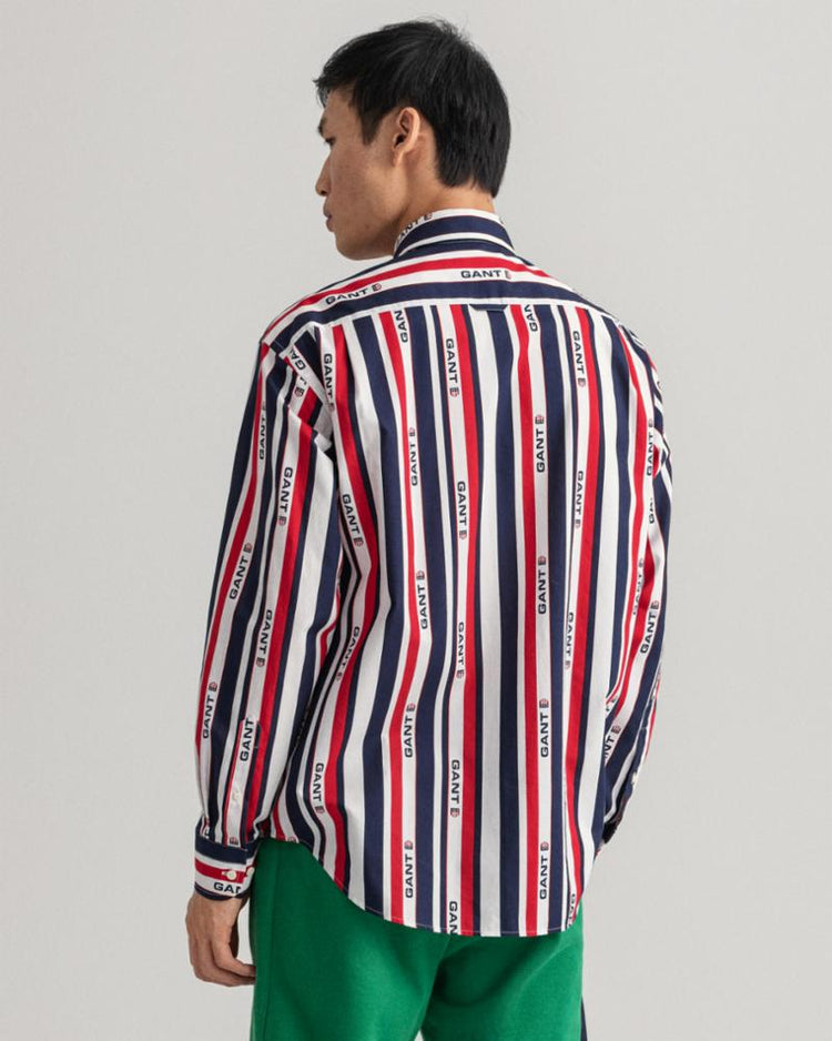 Gant Apparel Mens REL RETRO SHIELD STRIPE TOWN 409/CLASSIC BLUE