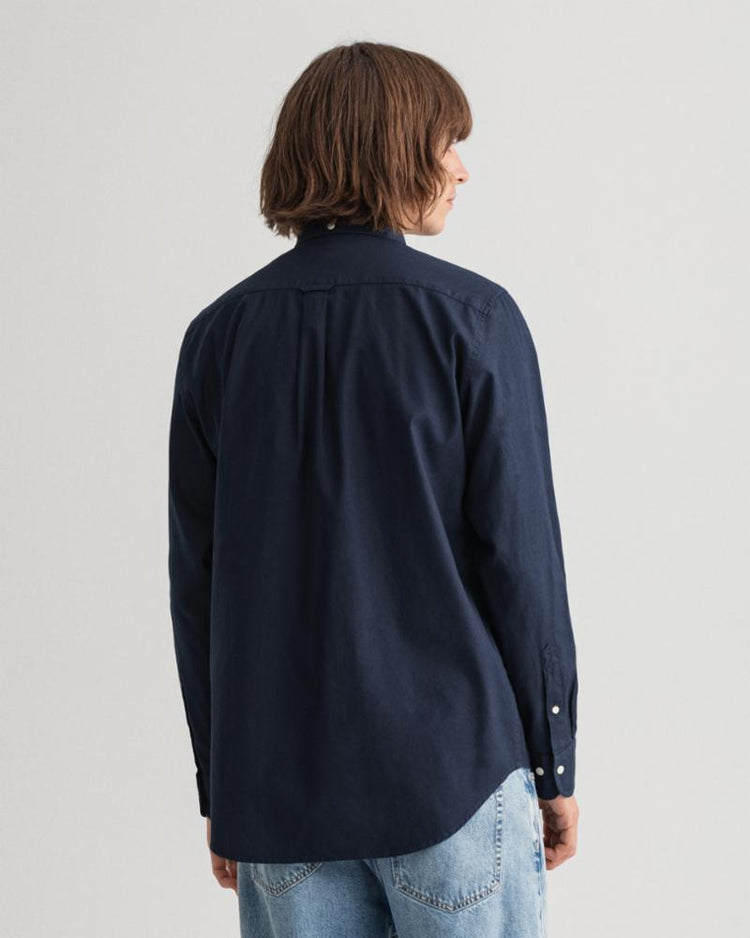 Gant Apparel Mens REG GMNT DYED BASKET WEAVE BD 433/EVENING BLUE