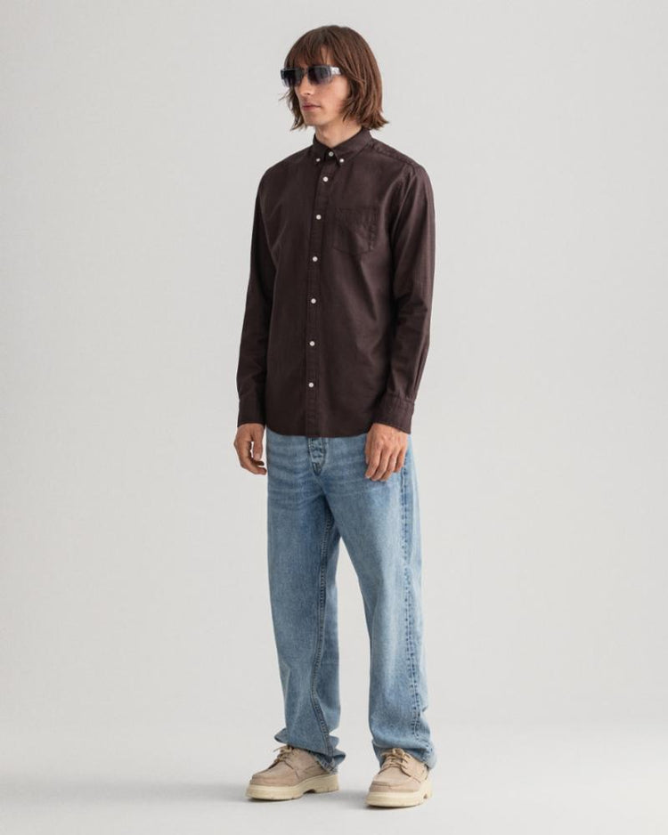 Gant Apparel Mens REG GMNT DYED BASKET WEAVE BD 264/DELICIOSO BROWN