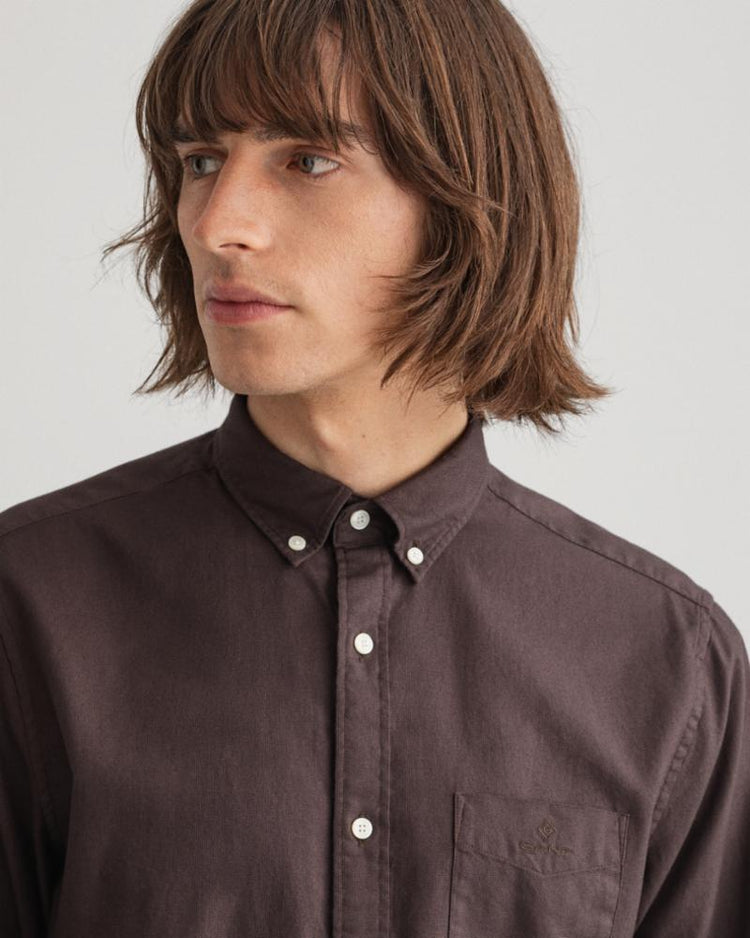 Gant Apparel Mens REG GMNT DYED BASKET WEAVE BD 264/DELICIOSO BROWN