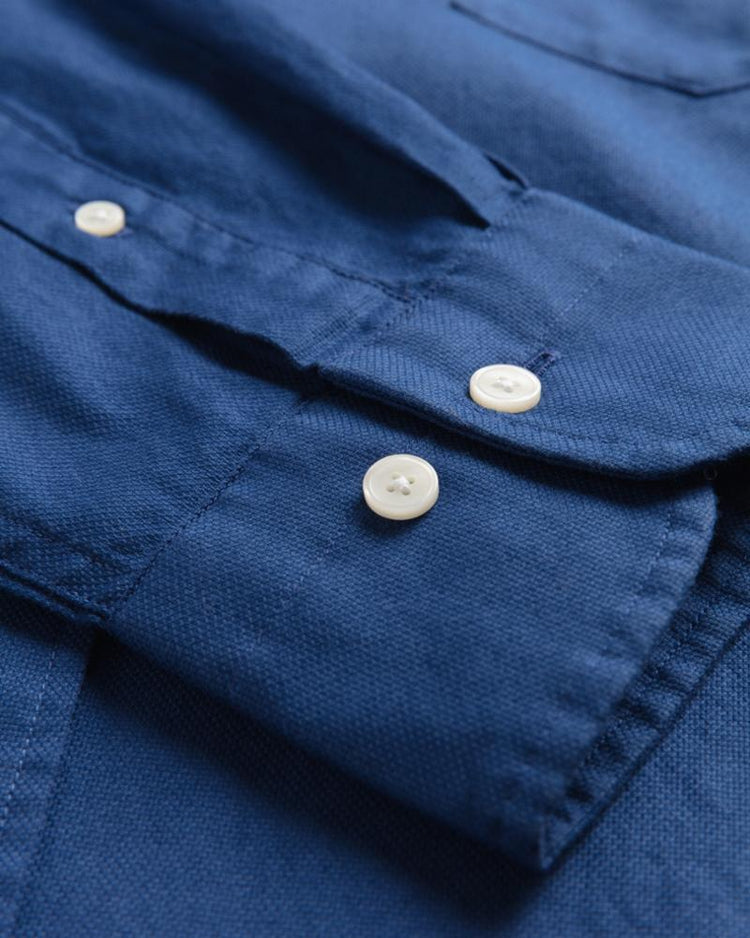 Gant Apparel Mens REG GMNT DYED BASKET WEAVE BD 436/COLLEGE BLUE