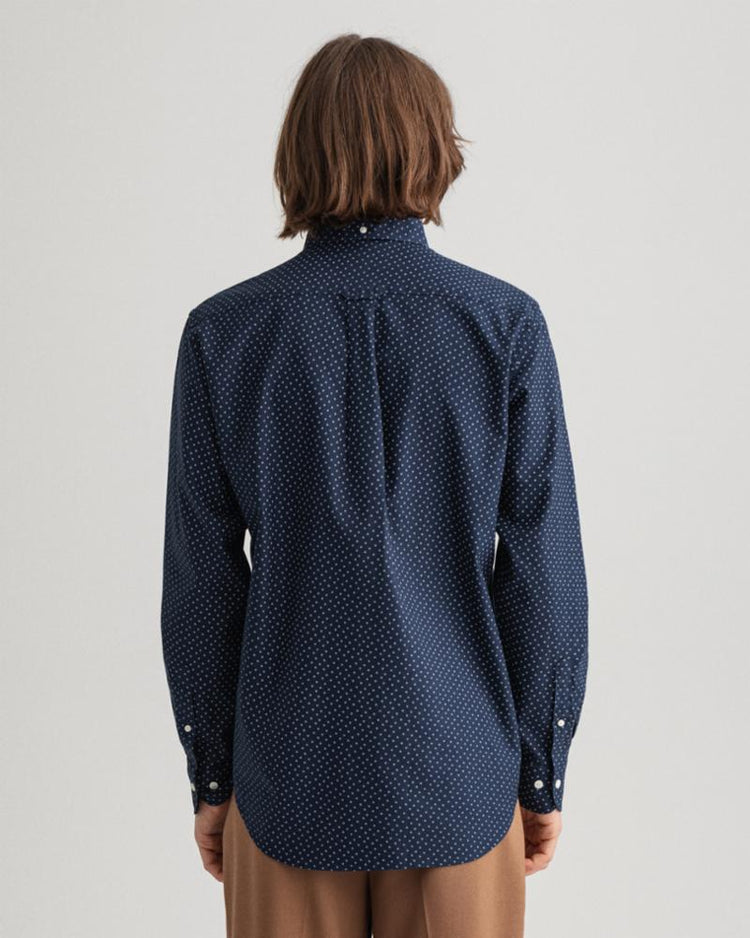 Gant Apparel Mens REG MICRO PRINT OXFORD BD 433/EVENING BLUE