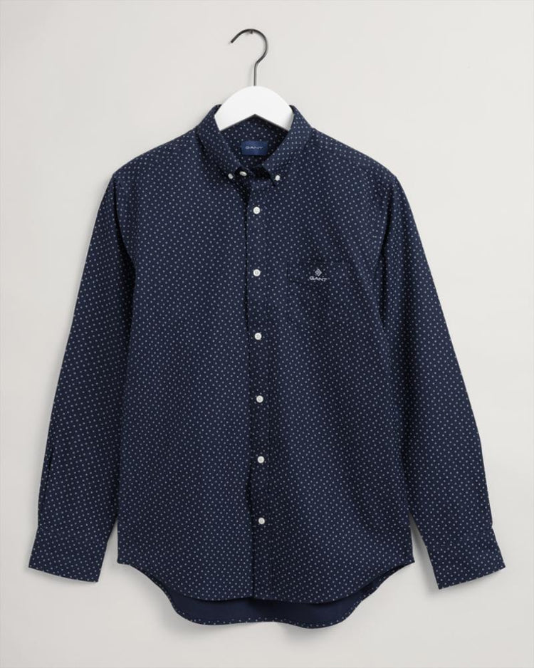 Gant Apparel Mens REG MICRO PRINT OXFORD BD 433/EVENING BLUE