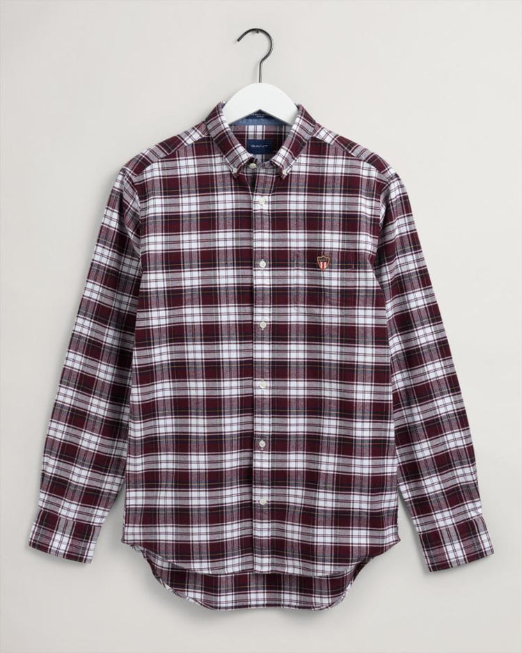 Gant Apparel Mens REG TARTAN BANNER SHIELD BD 644/ROYAL PORT RED