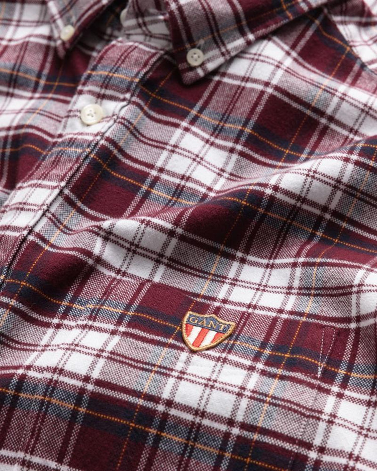 Gant Apparel Mens REG TARTAN BANNER SHIELD BD 644/ROYAL PORT RED