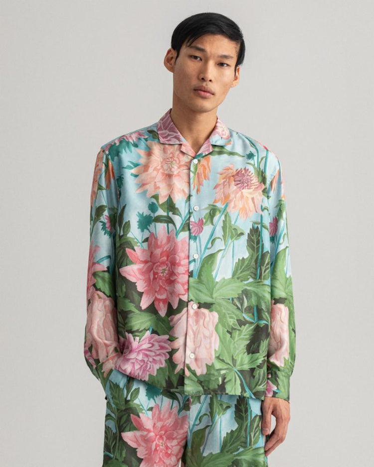 Gant Apparel Mens REL DAHLIA PRINT SILK 665/RAPTURE ROSE