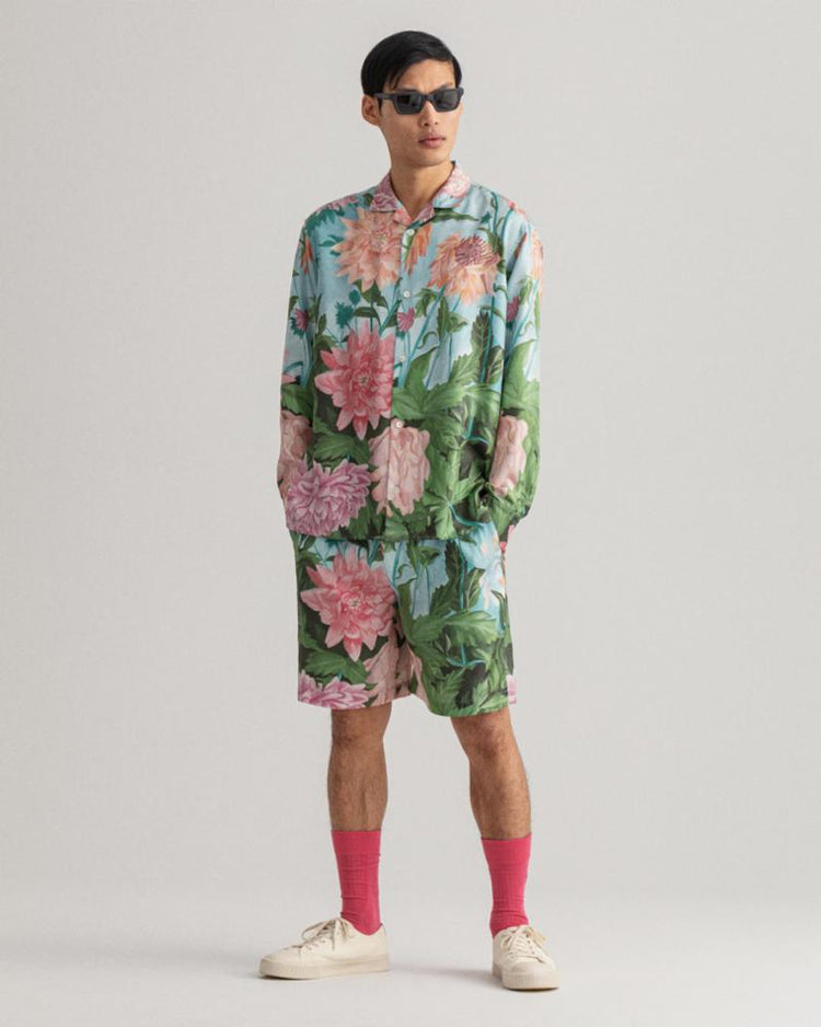Gant Apparel Mens REL DAHLIA PRINT SILK 665/RAPTURE ROSE