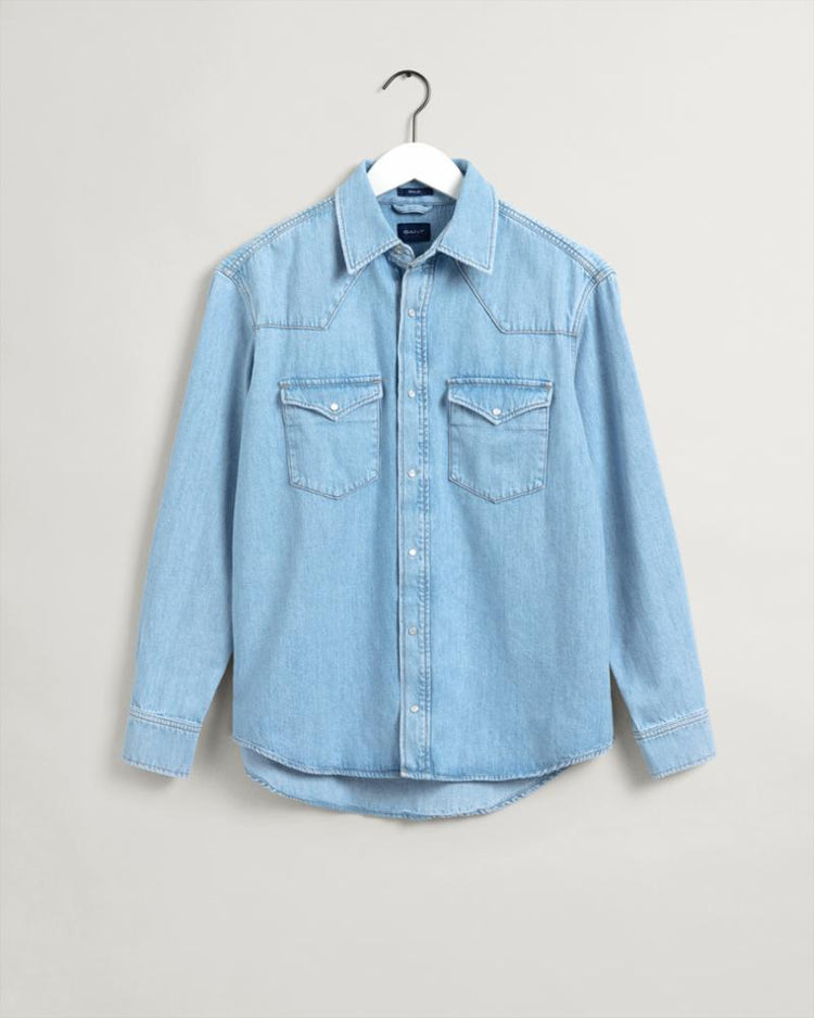 Gant Apparel Mens REL DENIM WESTERN TOWN 991/LIGHT BLUE WORN IN