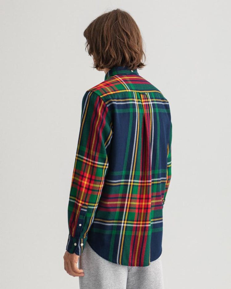 Gant Apparel Mens REG FLANELL BANNER SHIELD BD 433/EVENING BLUE