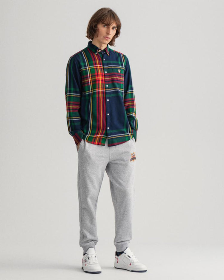 Gant Apparel Mens REG FLANELL BANNER SHIELD BD 433/EVENING BLUE