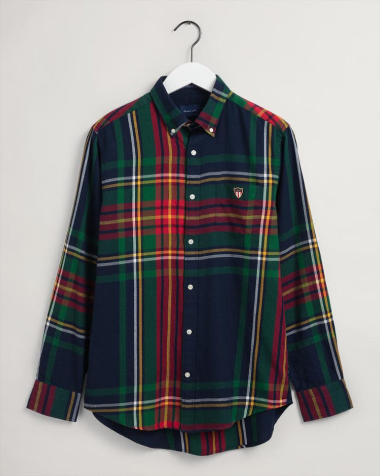 Gant Apparel Mens REG FLANELL BANNER SHIELD BD 433/EVENING BLUE