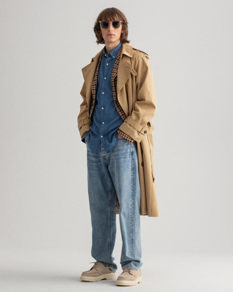 Gant Apparel Mens REG INDIGO BANNER SHIELD BD 980/SEMI LIGHT BLUE