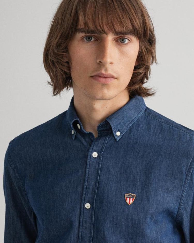 Gant Apparel Mens REG INDIGO BANNER SHIELD BD 989/DARK INDIGO