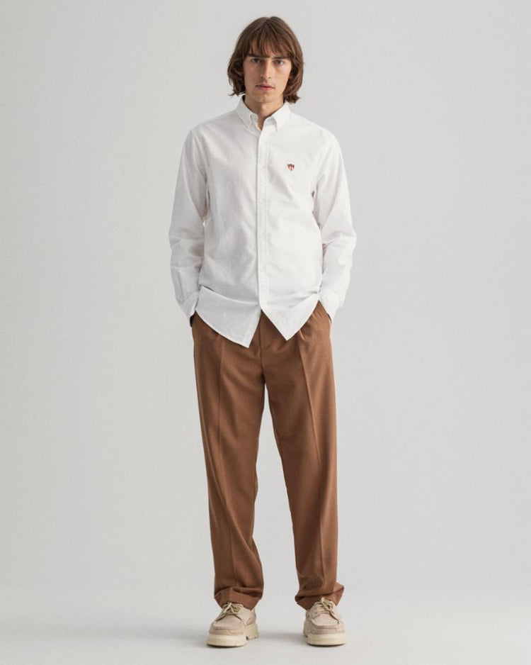 Gant Apparel Mens REG OXF GANT BANNER SHIELD BD 110/WHITE