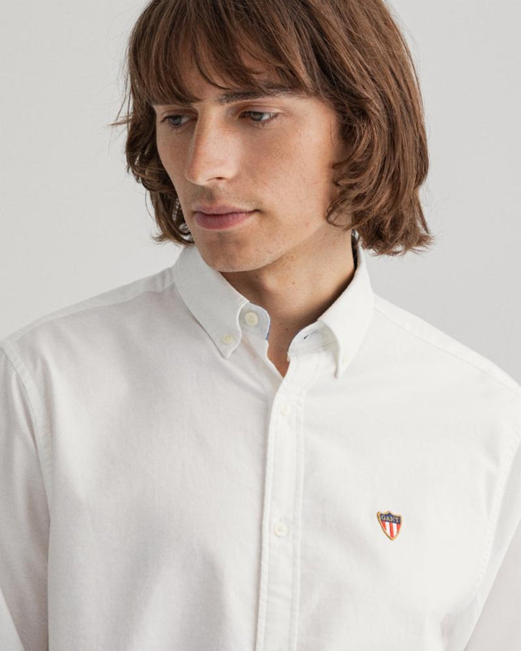 Gant Apparel Mens REG OXF GANT BANNER SHIELD BD 110/WHITE