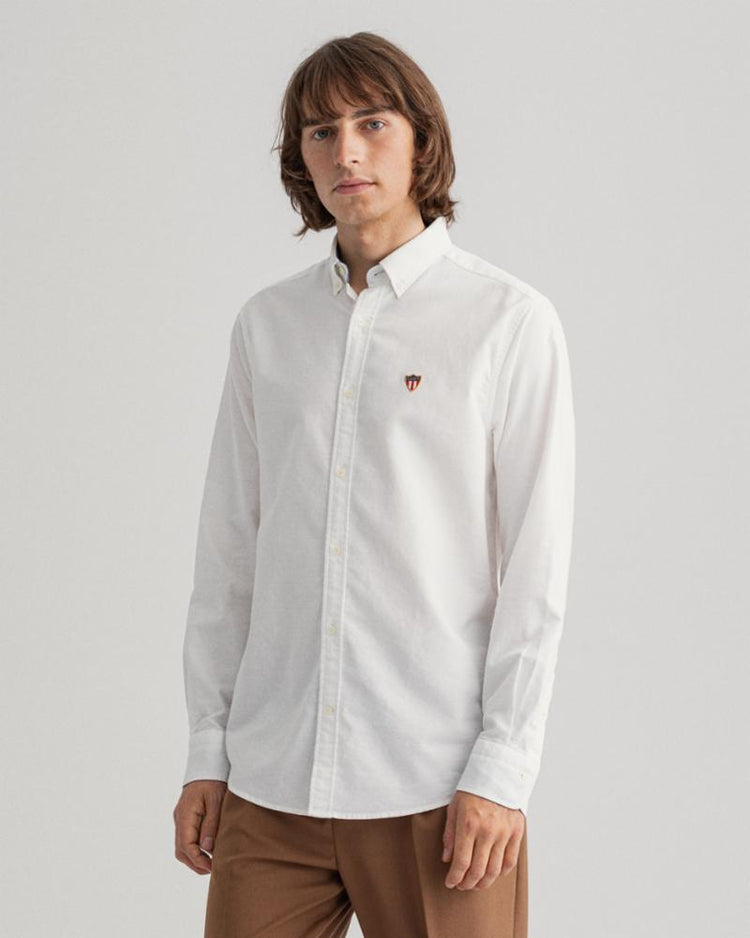 Gant Apparel Mens REG OXF GANT BANNER SHIELD BD 110/WHITE