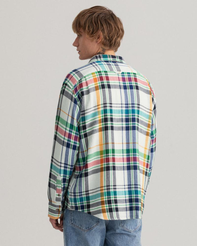 Gant Apparel Mens BIG CHECK OVERSHIRT 108/CAULK WHITE