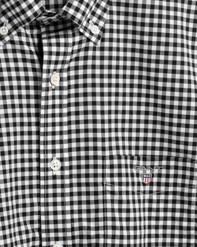Gant Apparel Mens REG BROADCLOTH GINGHAM BD 5/BLACK