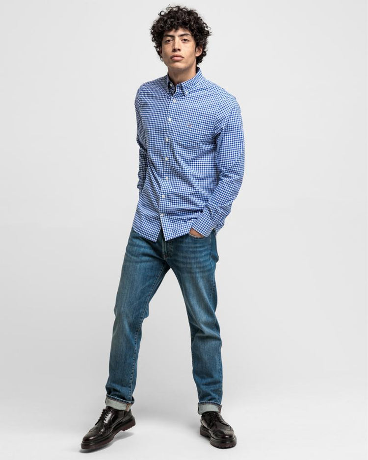 Gant Apparel Mens REG BROADCLOTH GINGHAM BD 436/COLLEGE BLUE